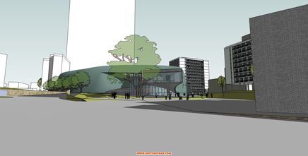 精品大学校园建筑 美术馆 图书馆 演艺楼等 su模型库精品区 sketchup吧 sketchup中国门户网站
